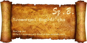 Szemenyei Boglárka névjegykártya